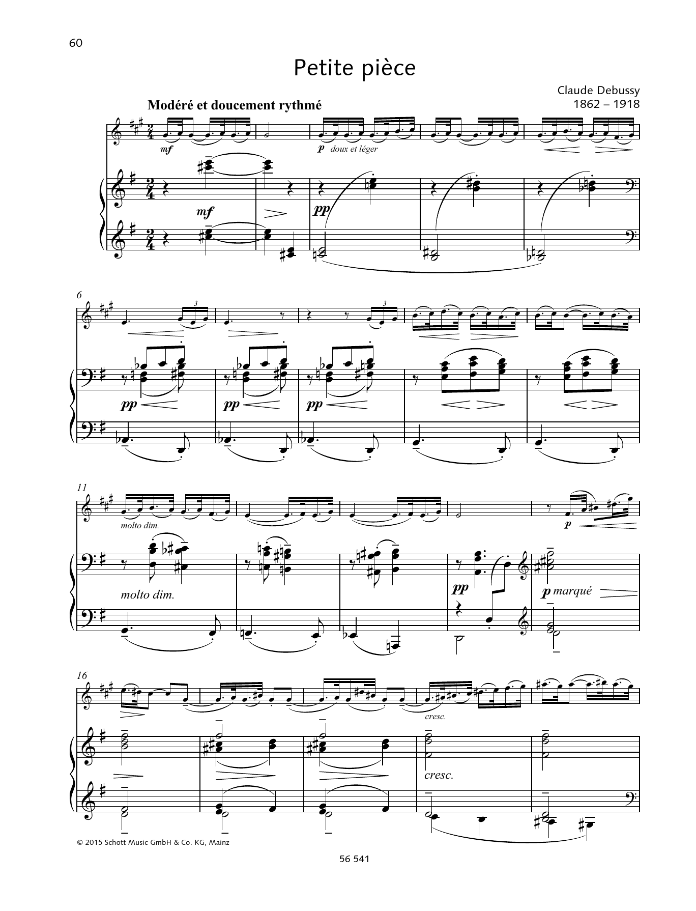Download Claude Debussy Petite Pièce Sheet Music