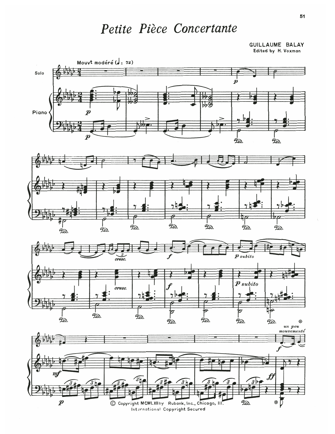 Download Guillaume Balay Petite Piece Concertante Sheet Music