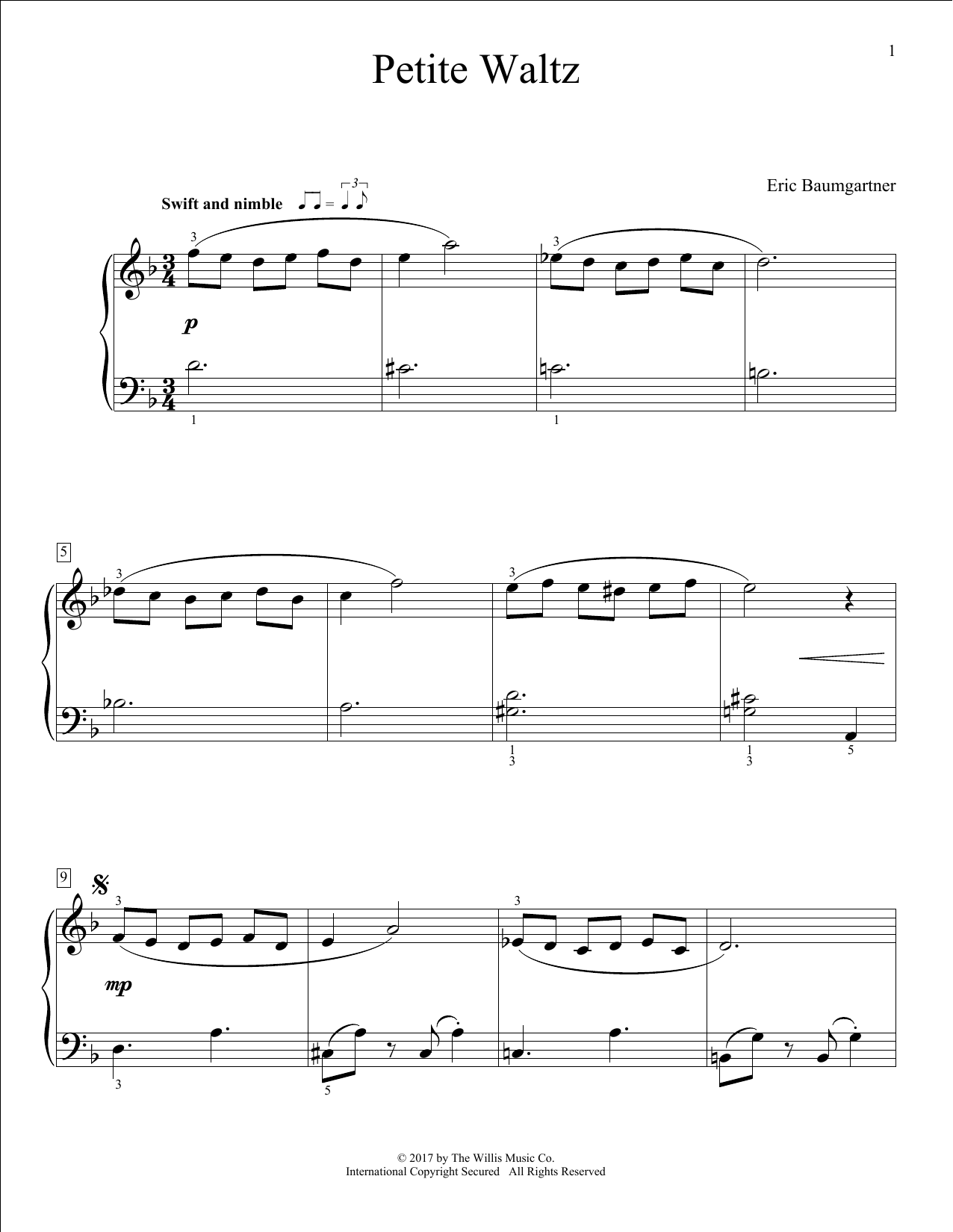 Download Eric Baumgartner Petite Waltz Sheet Music