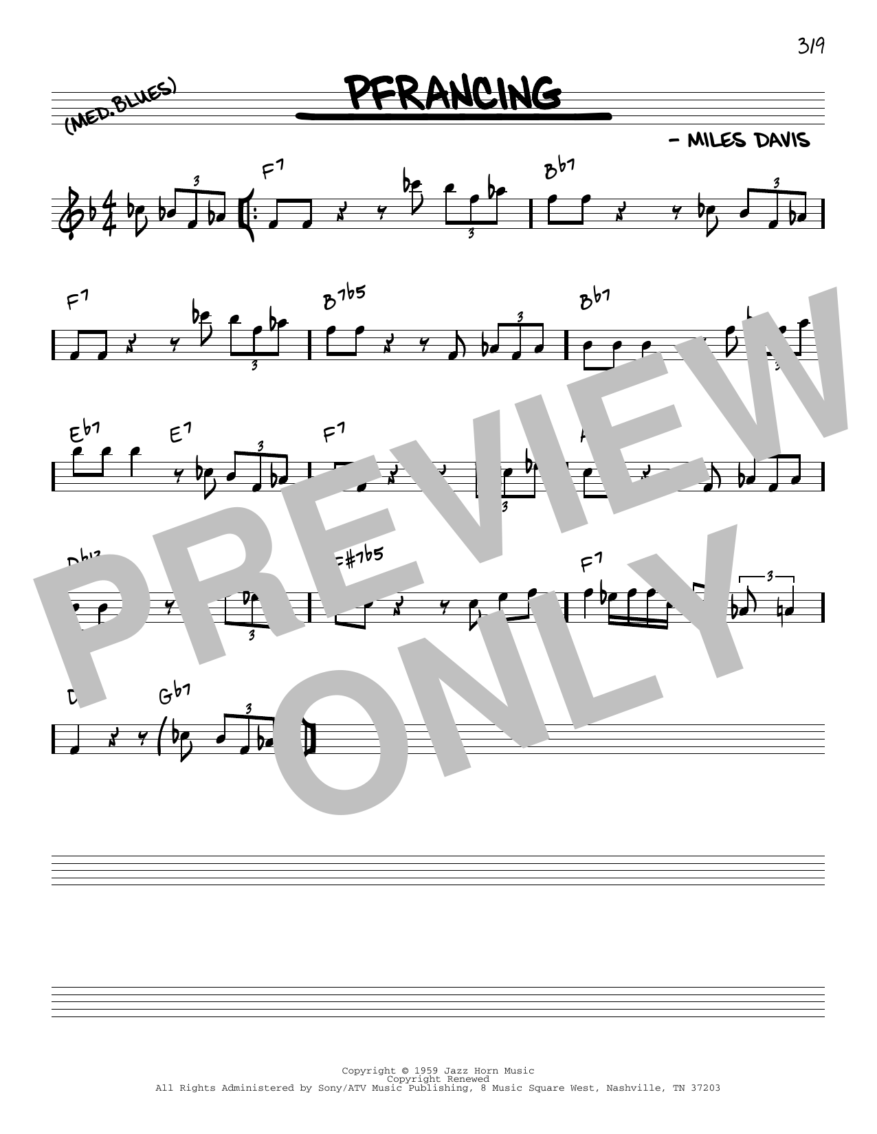 Download Miles Davis Pfrancing [Reharmonized version] (arr. Sheet Music