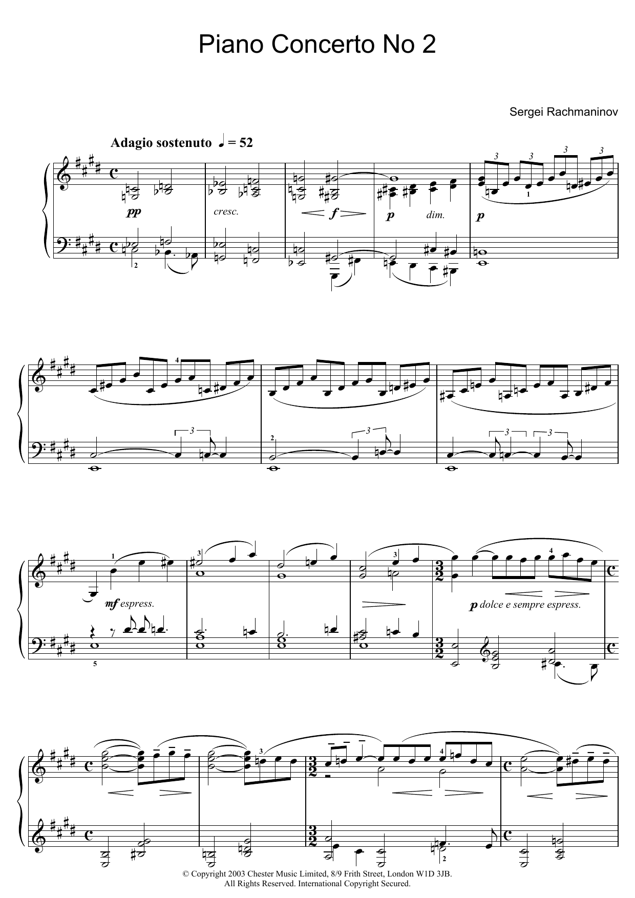 Download Sergei Rachmaninoff Piano Concerto No 2 Sheet Music