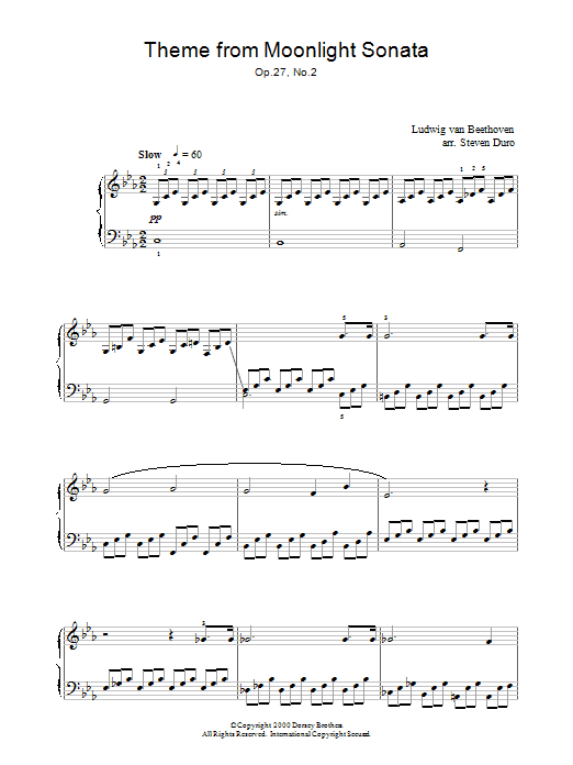 Download Ludwig van Beethoven Moonlight Sonata, 1st Movement, Op.27, Sheet Music