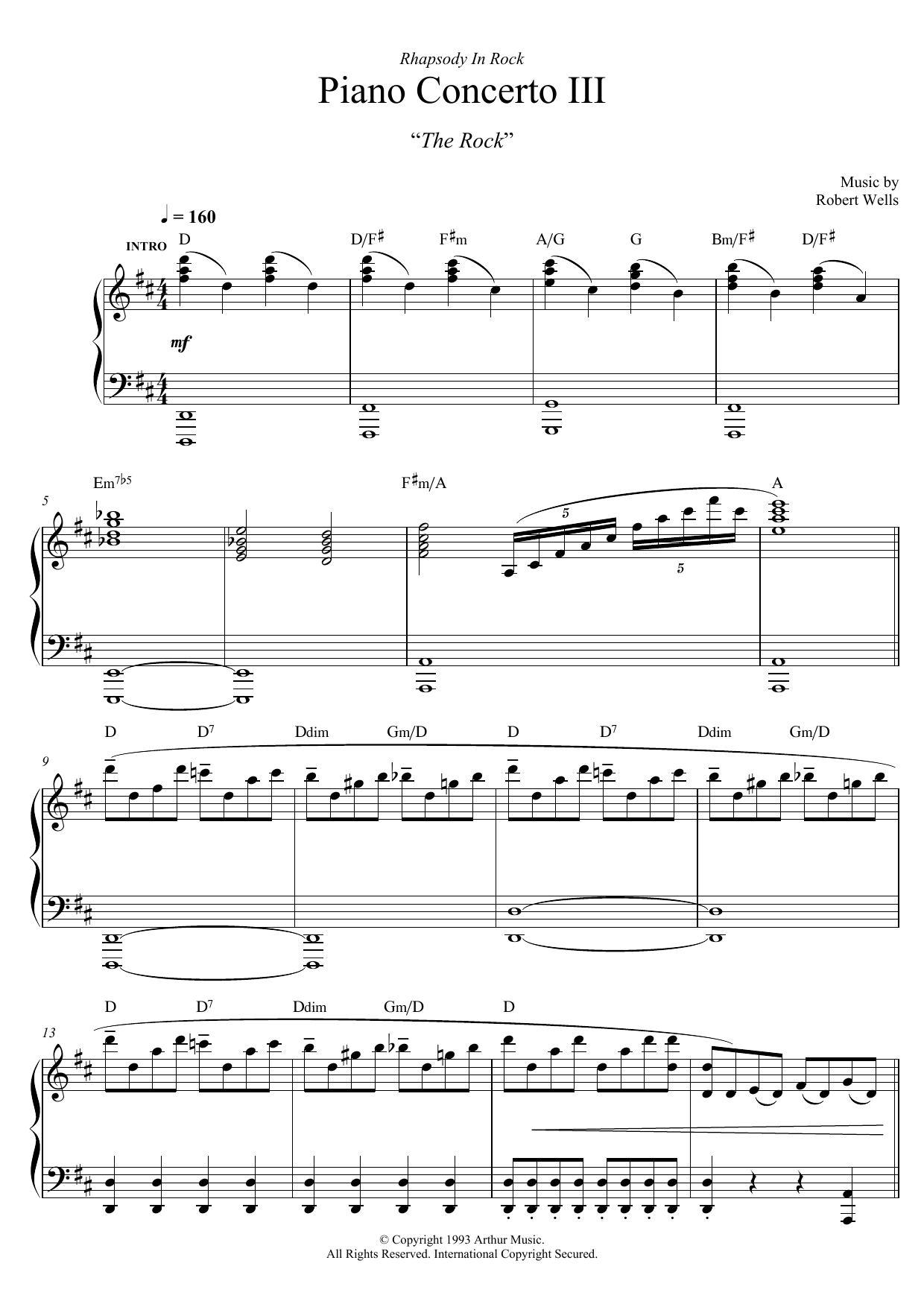 Download Robert Wells Piano Concerto: III. The Rock Sheet Music