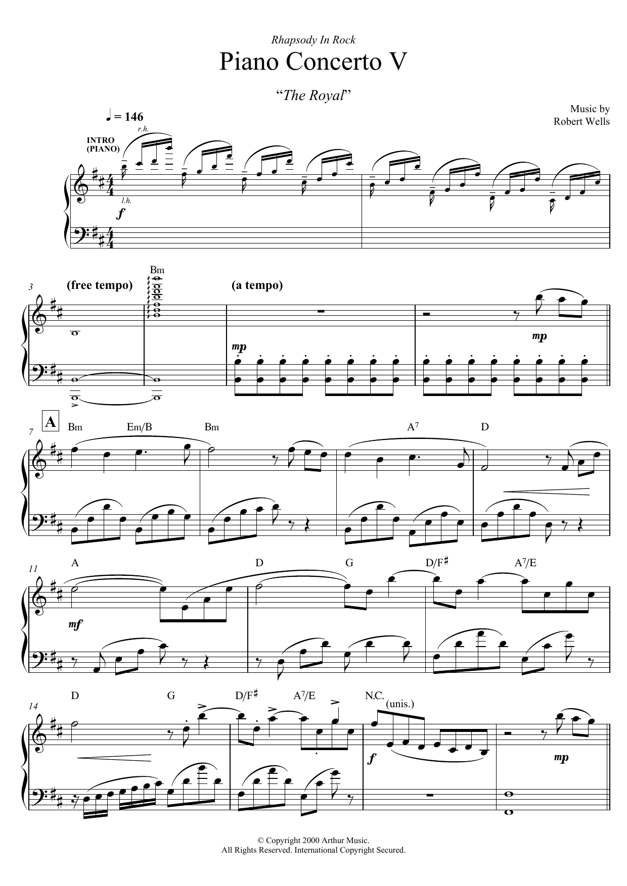 Download Robert Wells Piano Concerto: V. The Royal Sheet Music
