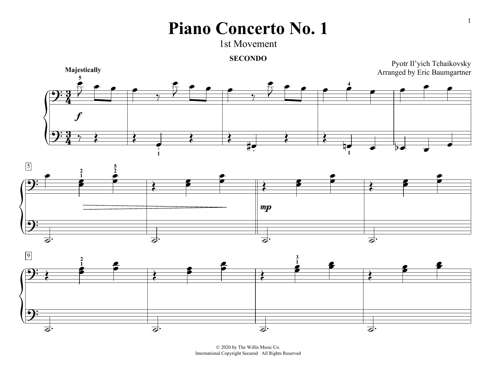 Download Pyotr Il'yich Tchaikovsky Piano Concerto No. 1 (1st Movement) (ar Sheet Music