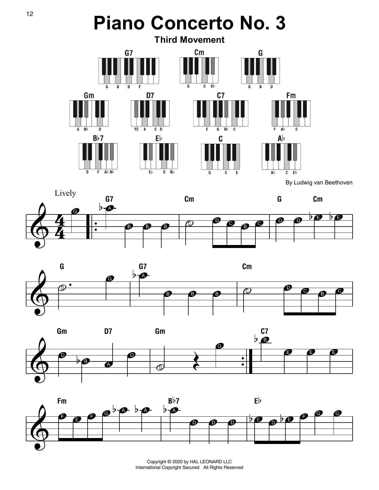 Download Ludwig van Beethoven Piano Concerto No. 3, 3rd Movement Sheet Music