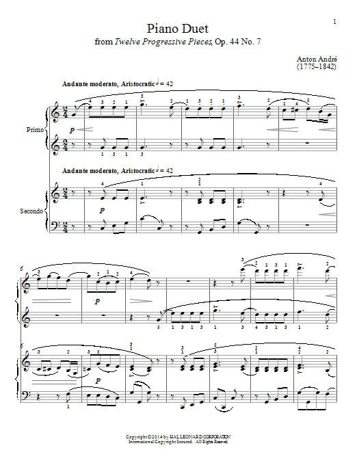 Download Bradley Beckman Piano Duet Sheet Music