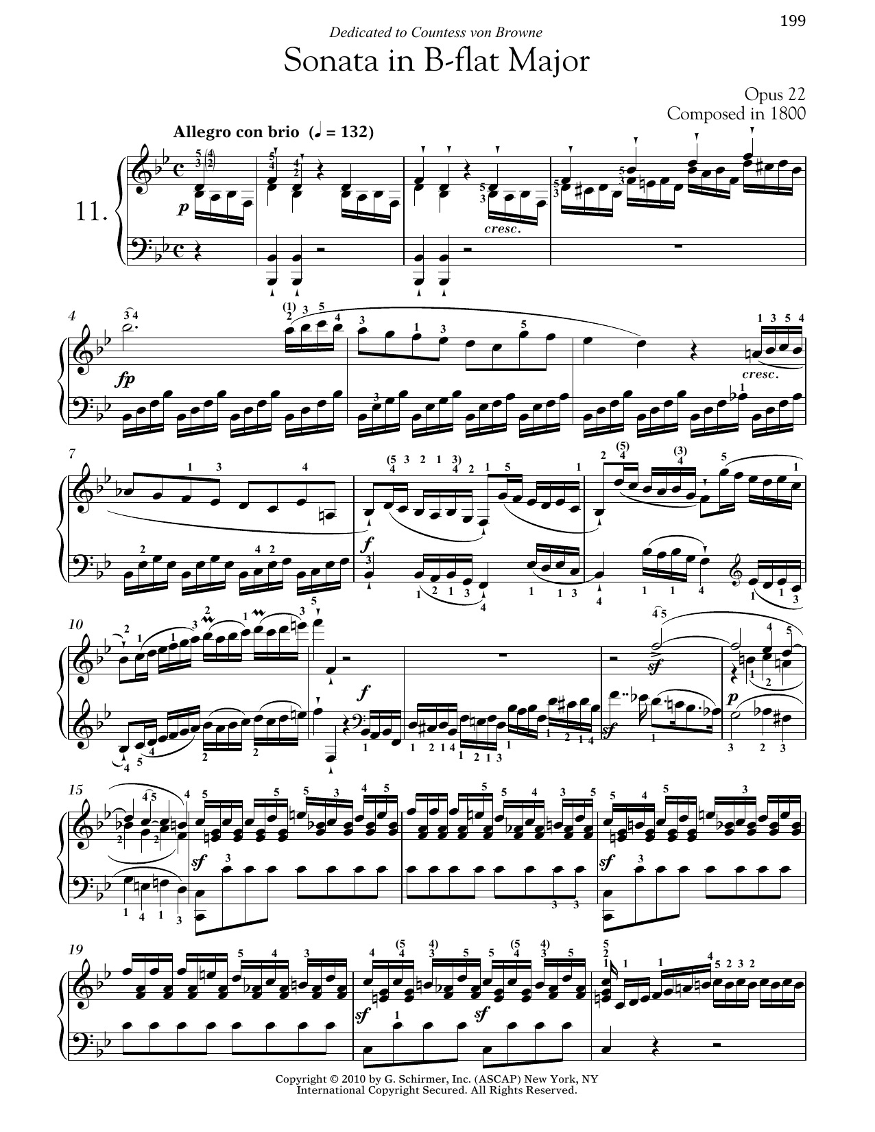 Download Ludwig van Beethoven Piano Sonata No. 11 In B-flat Major, Op Sheet Music