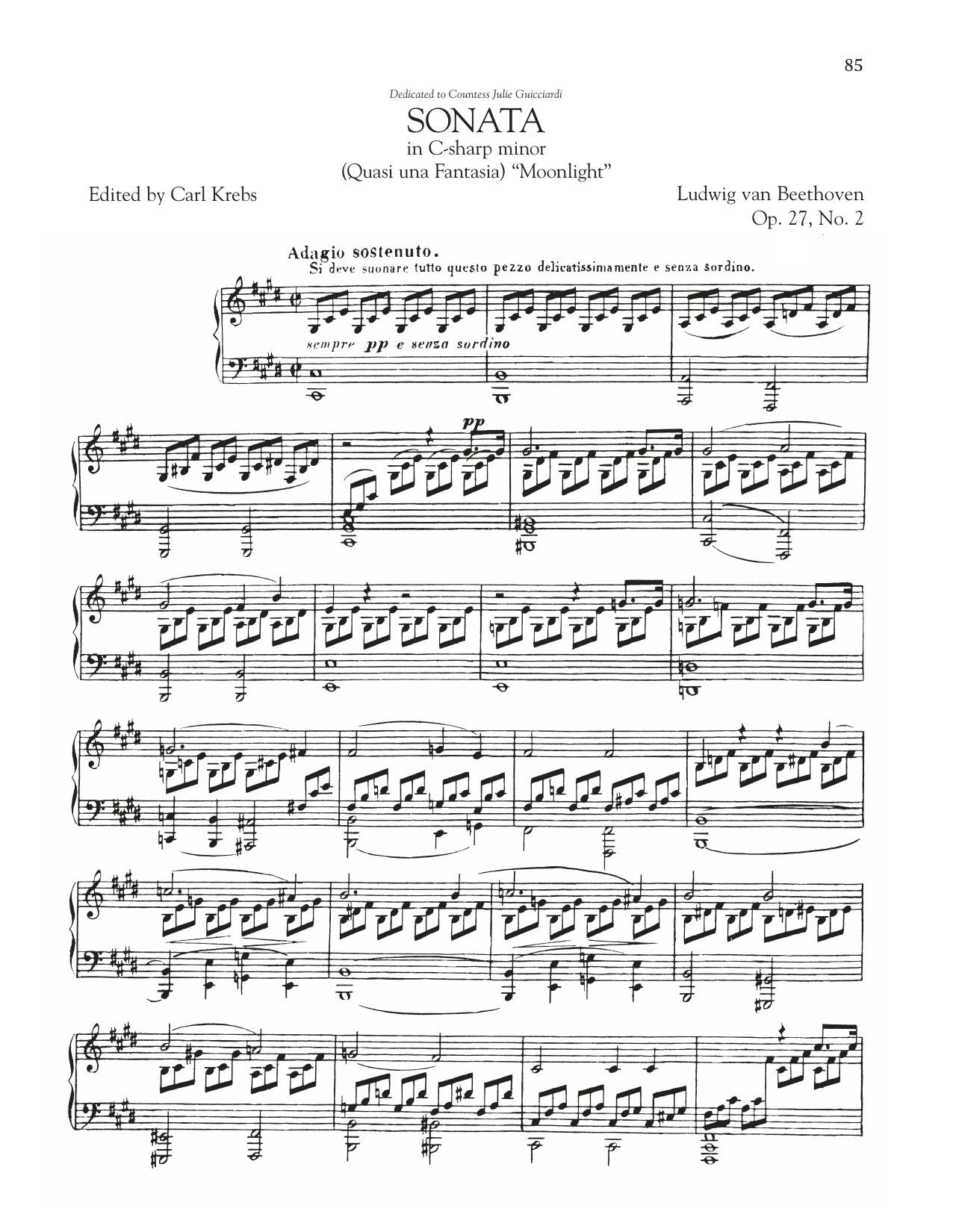 Download Ludwig van Beethoven Piano Sonata No. 14, Op. 27, No. 2 (