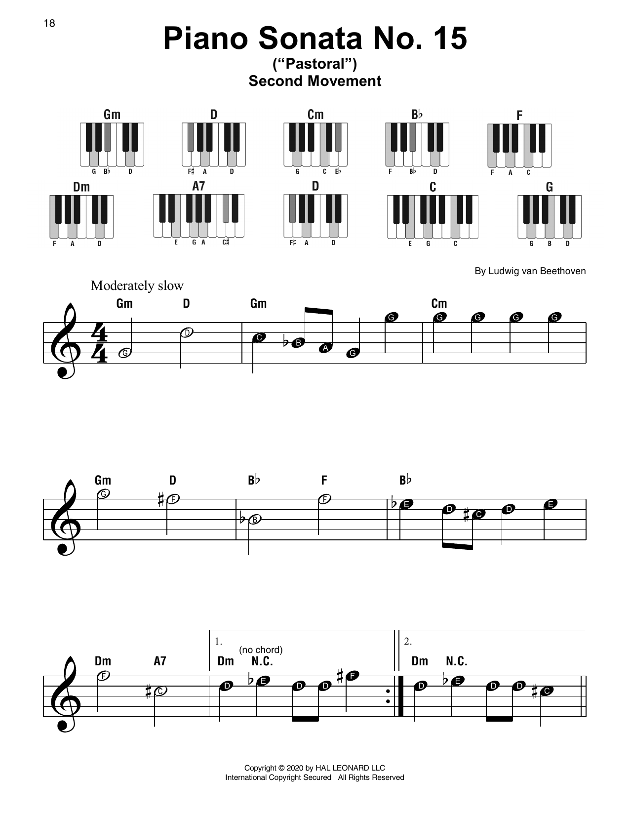 Download Ludwig van Beethoven Piano Sonata No. 15 In D Major, Op. 28 Sheet Music