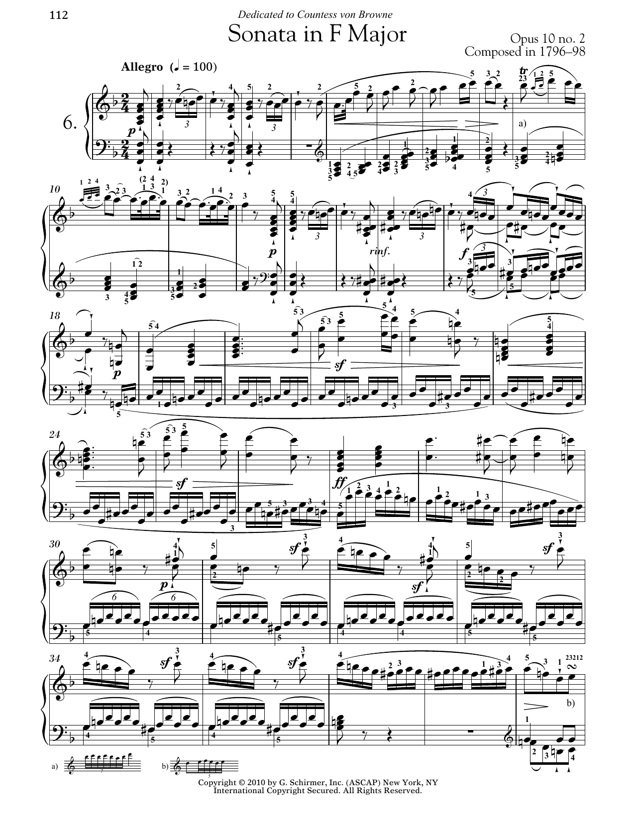 Download Ludwig van Beethoven Piano Sonata No. 6 In F Major, Op. 10, Sheet Music
