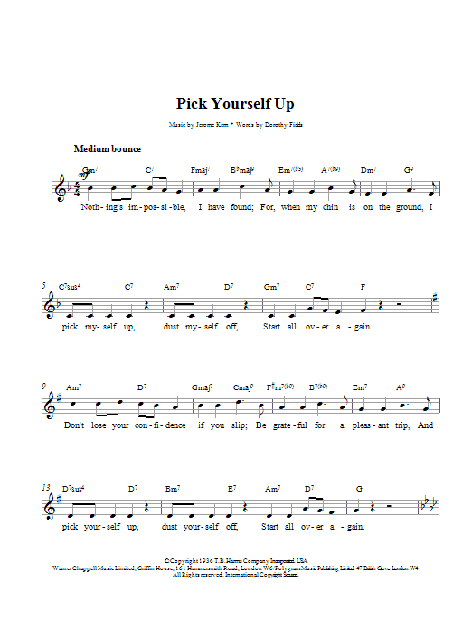 Download Jerome Kern & Dorothy Fields Pick Yourself Up Sheet Music