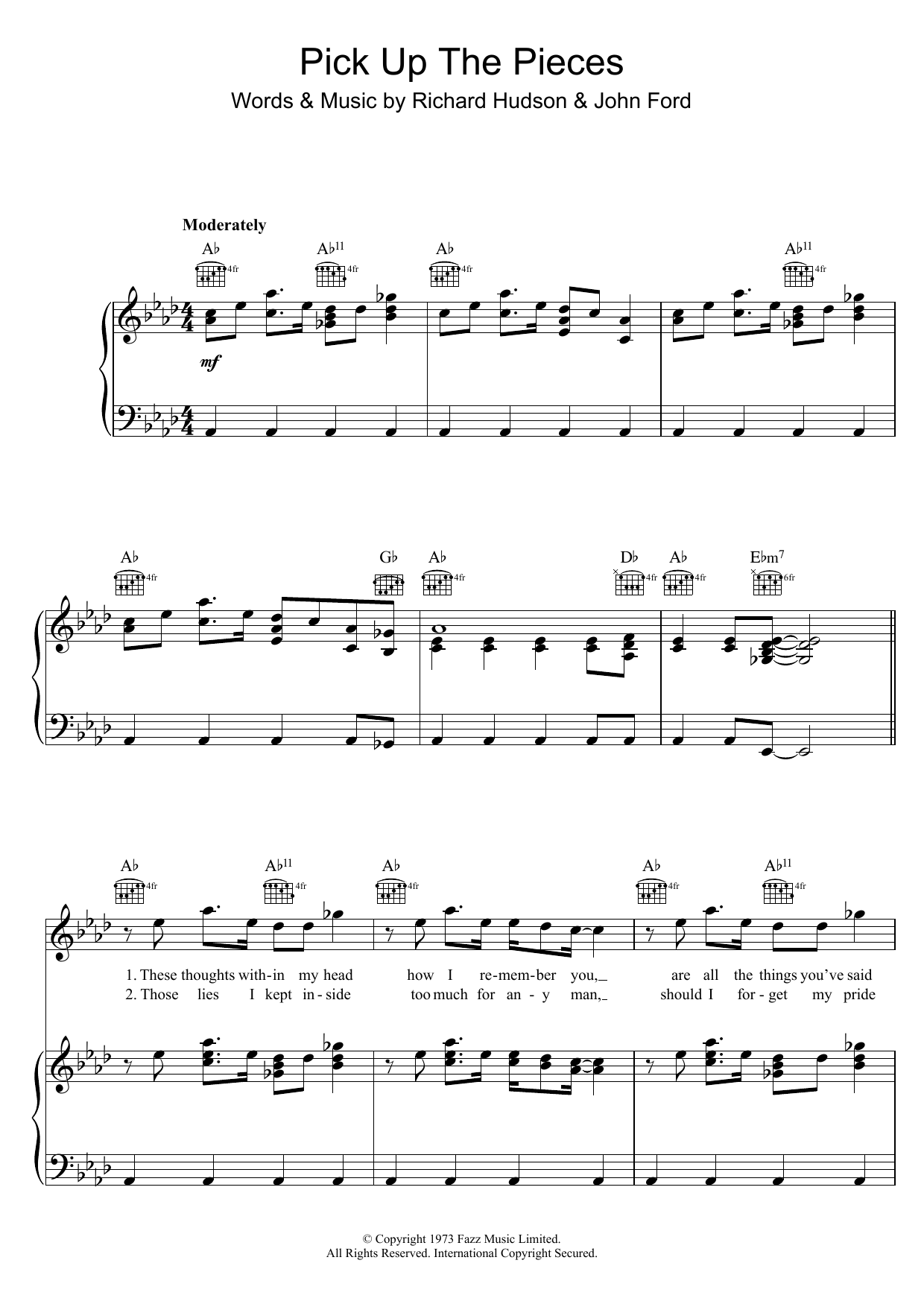 Download Hudson Ford Pick Up The Pieces Sheet Music