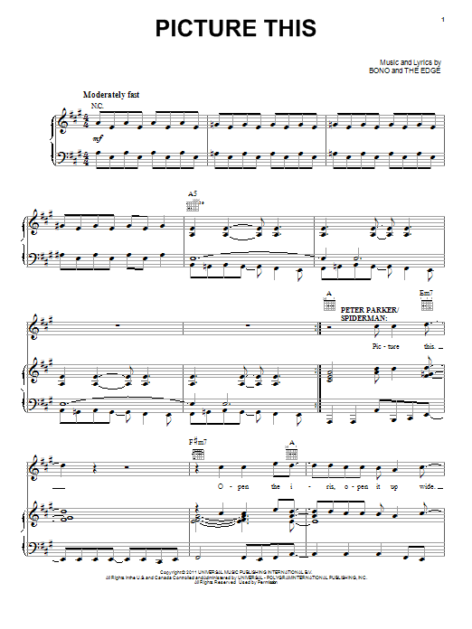 Download Bono & The Edge Picture This Sheet Music