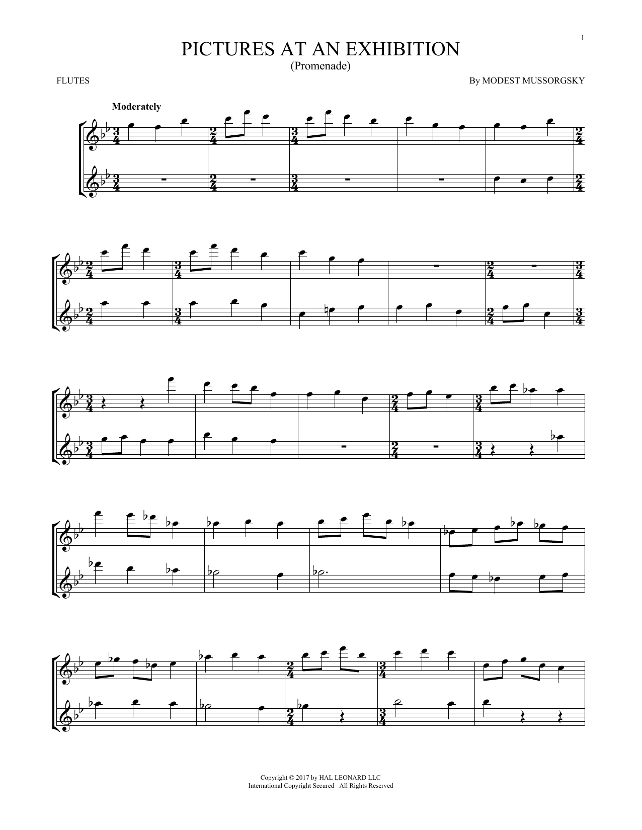 Download Modest Mussorgsky Pictures At An Exhibition Sheet Music