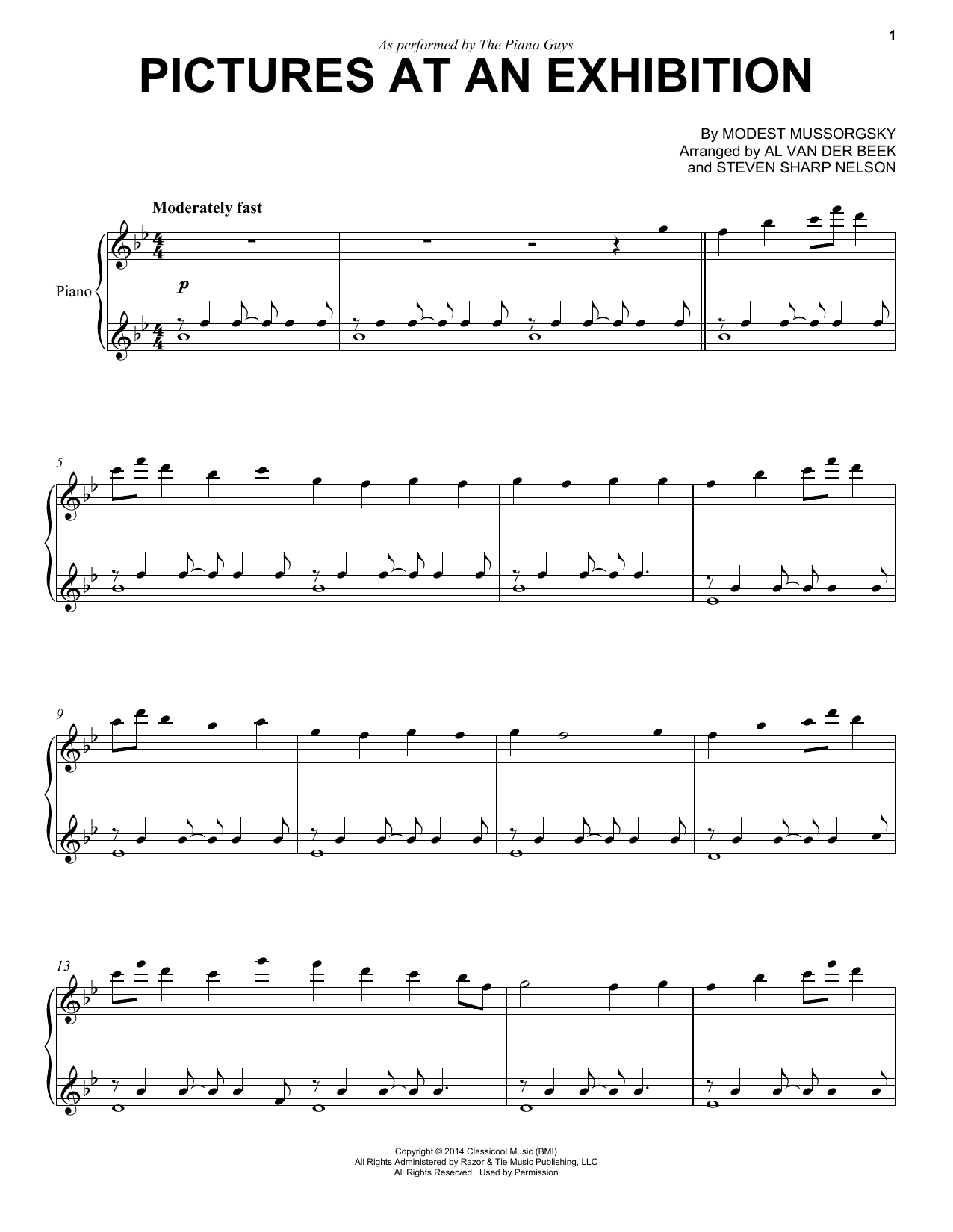 Download The Piano Guys Pictures At An Exhibition Sheet Music