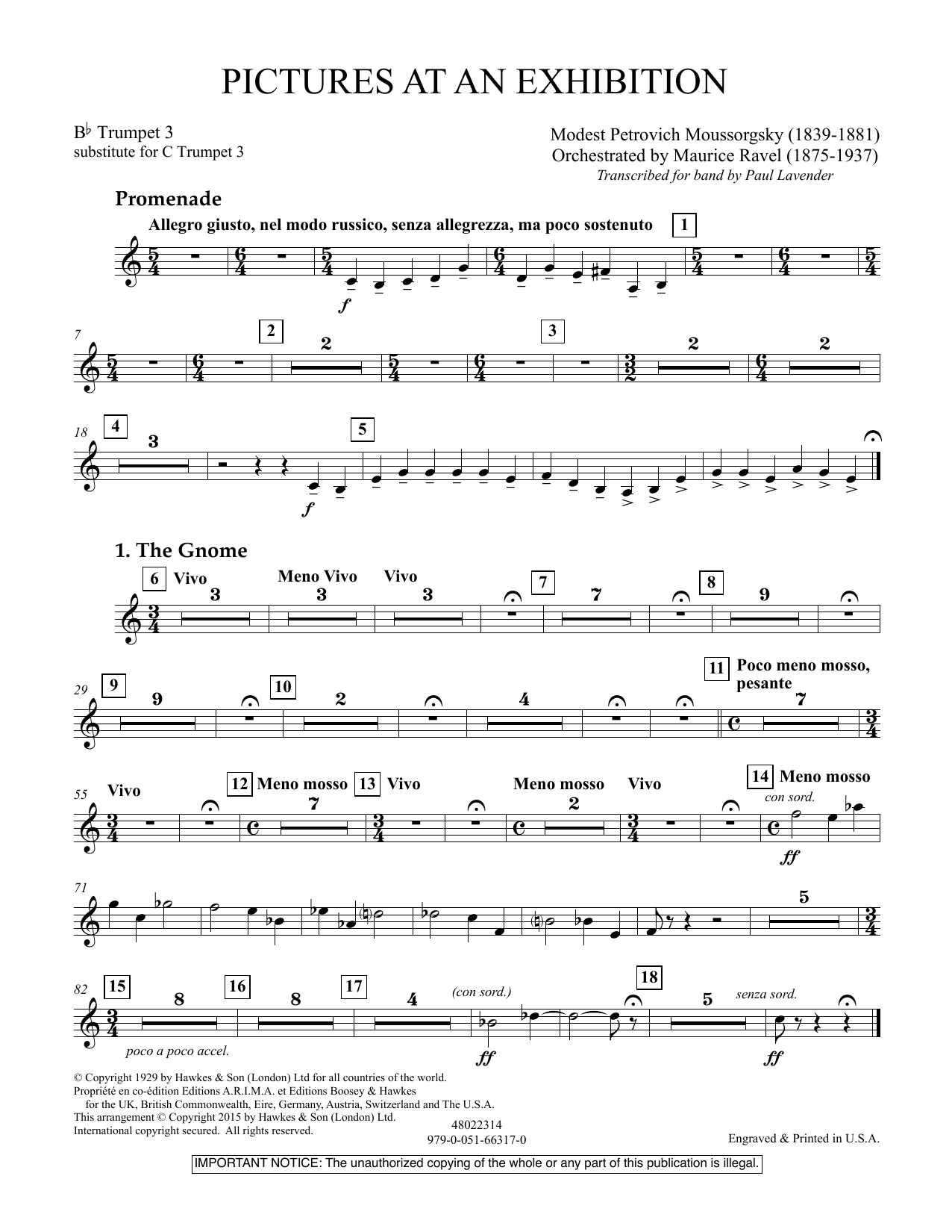 Download Paul Lavender Pictures at an Exhibition - Bb Trumpet Sheet Music
