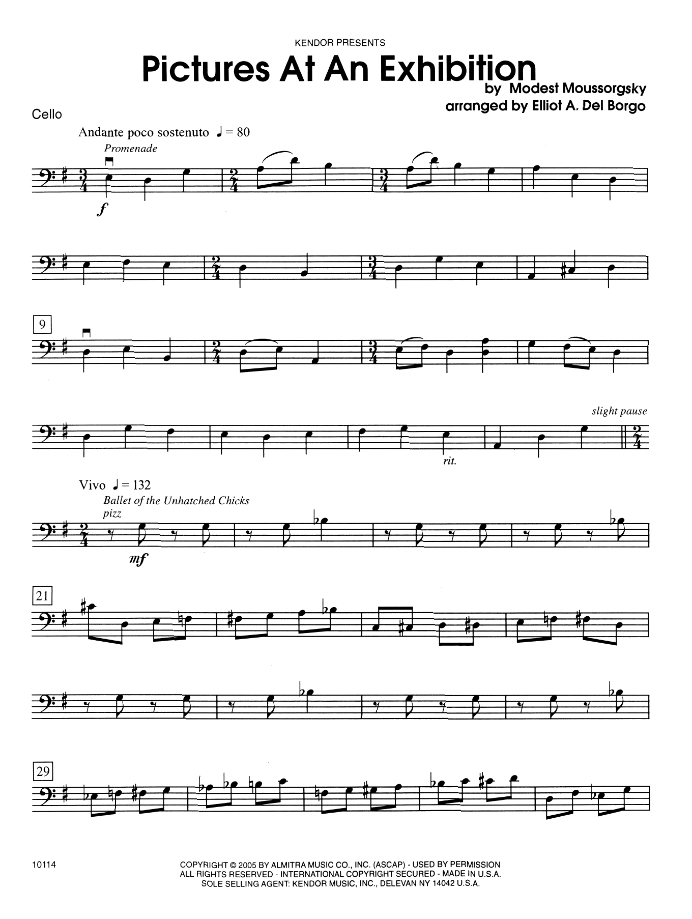 Download Modest Mussorgsky Pictures at an Exhibition - Cello Sheet Music