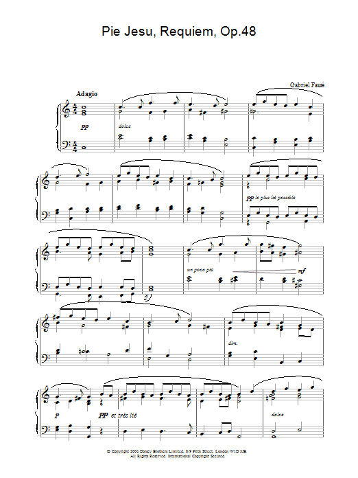 Download Gabriel Fauré Pie Jesu (from Requiem, Op.48) Sheet Music