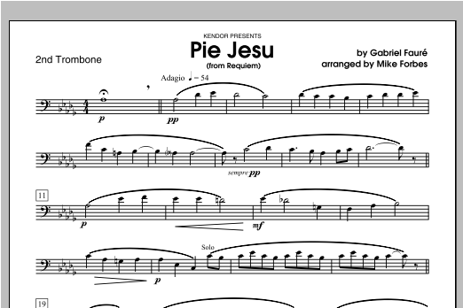 Download Forbes Pie Jesu (from Requiem) - Trombone 2 Sheet Music