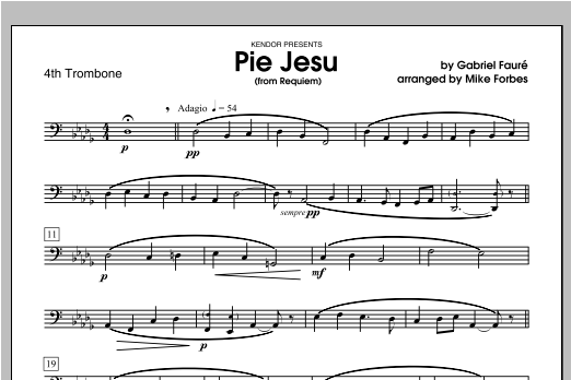 Download Forbes Pie Jesu (from Requiem) - Trombone 4 Sheet Music