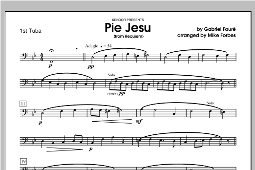 Download Forbes Pie Jesu (from Requiem) - Tuba 1 Sheet Music
