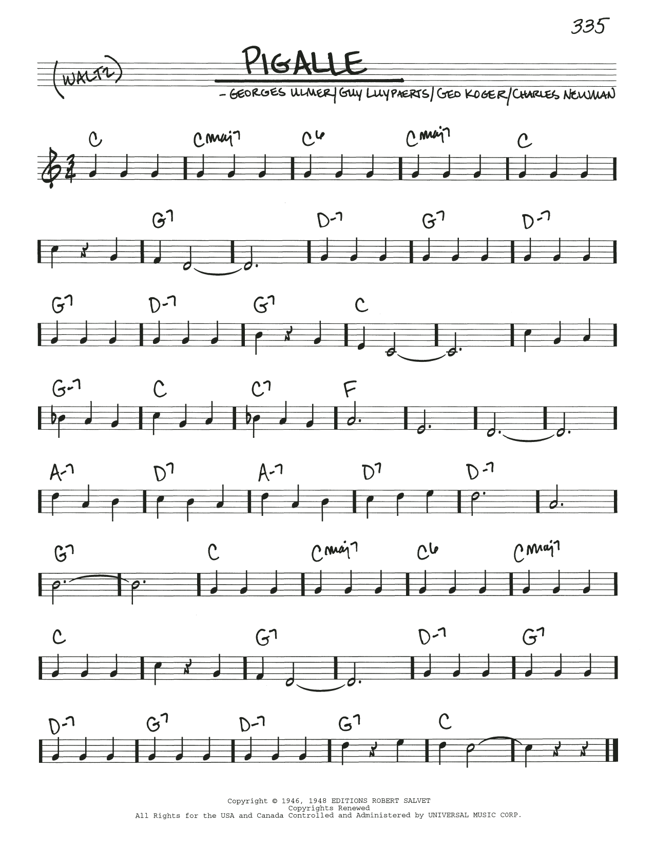 Download Charles Newman Pigalle Sheet Music