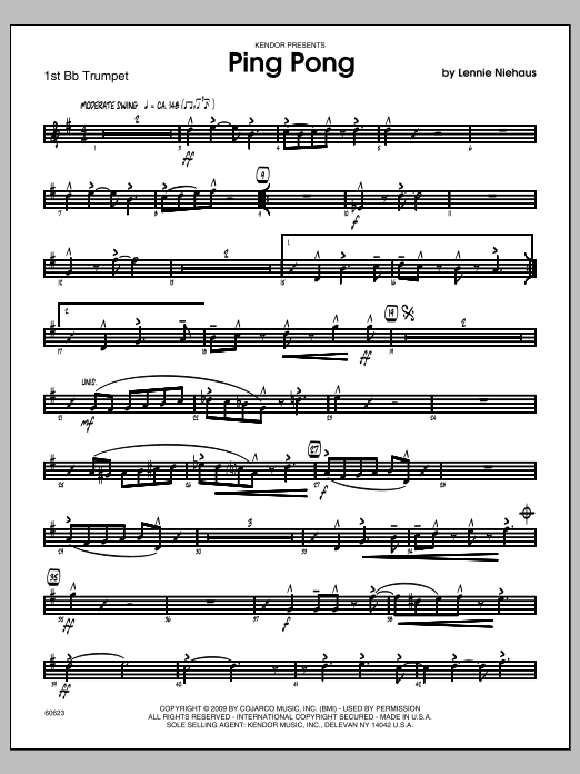 Download Niehaus Ping Pong - 1st Bb Trumpet Sheet Music