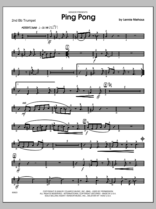Download Niehaus Ping Pong - 2nd Bb Trumpet Sheet Music