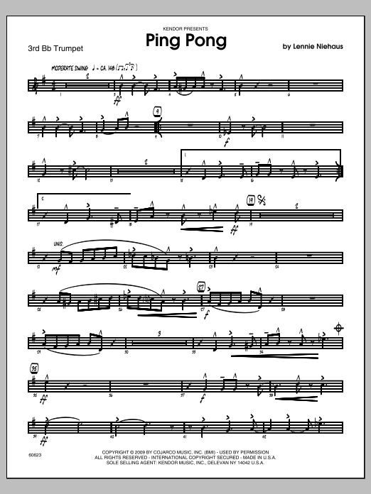 Download Niehaus Ping Pong - 3rd Bb Trumpet Sheet Music