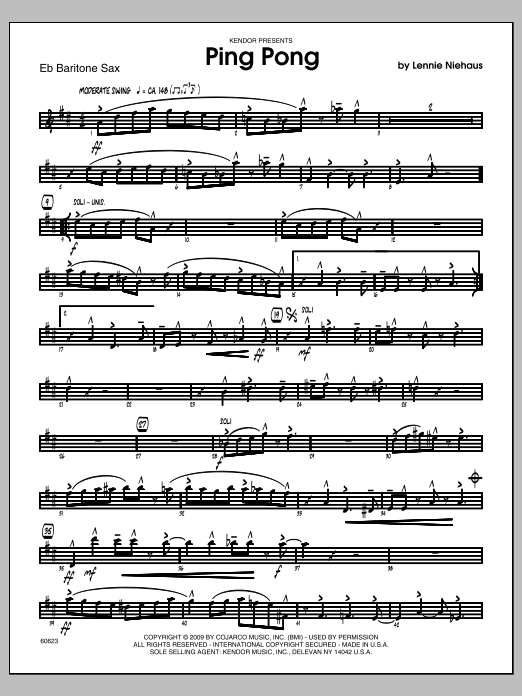 Download Niehaus Ping Pong - Baritone Sax Sheet Music