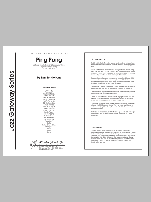 Download Niehaus Ping Pong - Full Score Sheet Music