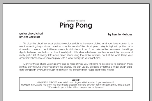 Download Niehaus Ping Pong - Guitar Chord Chart Sheet Music