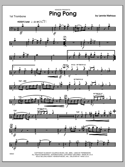 Download Niehaus Ping Pong - Trombone 1 Sheet Music