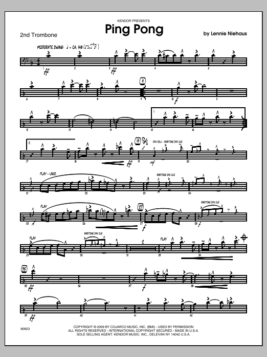 Download Niehaus Ping Pong - Trombone 2 Sheet Music