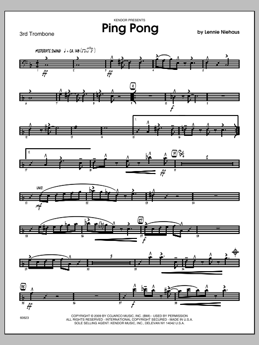 Download Niehaus Ping Pong - Trombone 3 Sheet Music