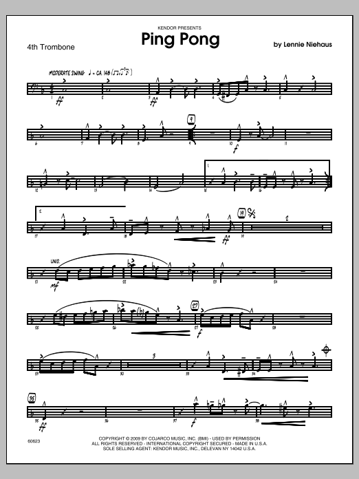 Download Niehaus Ping Pong - Trombone 4 Sheet Music