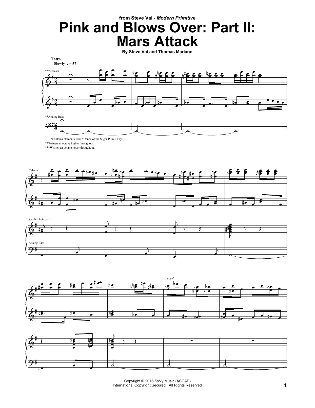 Download Steve Vai Pink And Blows Over: Part II: Mars Atta Sheet Music