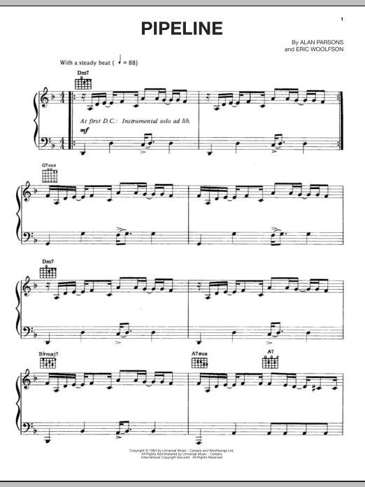 Download Alan Parsons Project Pipeline Sheet Music