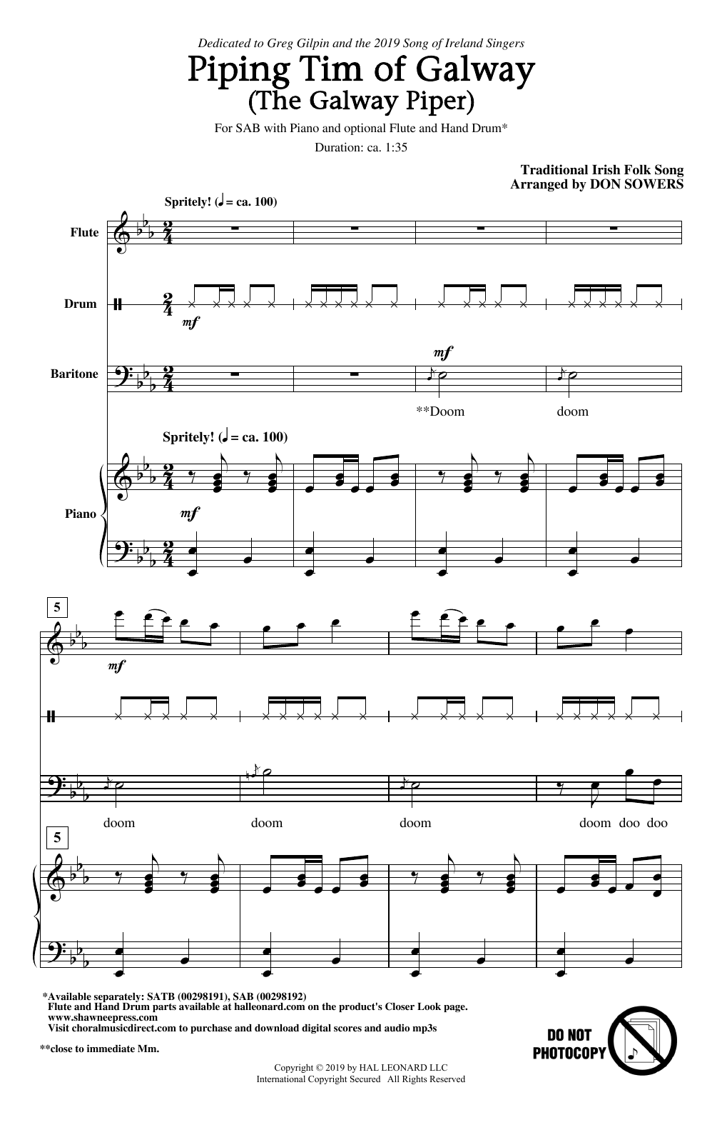 Download Traditional Irish Folk Song Piping Tim Of Galway (The Galway Piper) Sheet Music