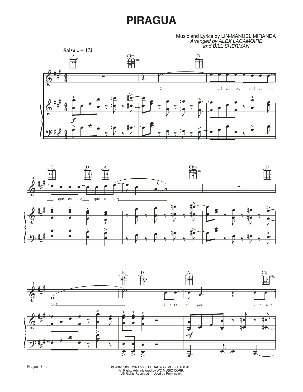 Download Lin-Manuel Miranda Piragua (from the Motion Picture In The Sheet Music