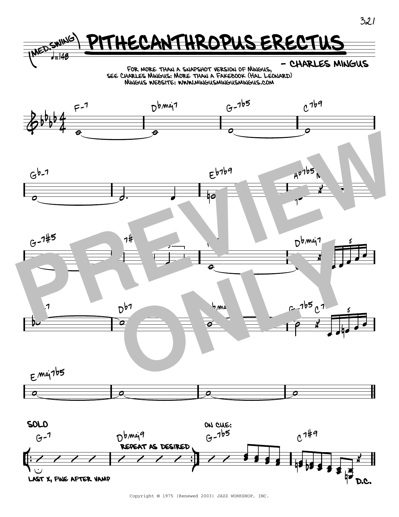 Download Charles Mingus Pithecanthropus Erectus [Reharmonized v Sheet Music