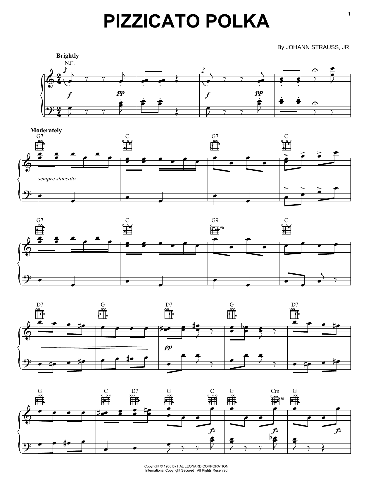 Download Johann Strauss, Jr. Pizzicato Polka Sheet Music