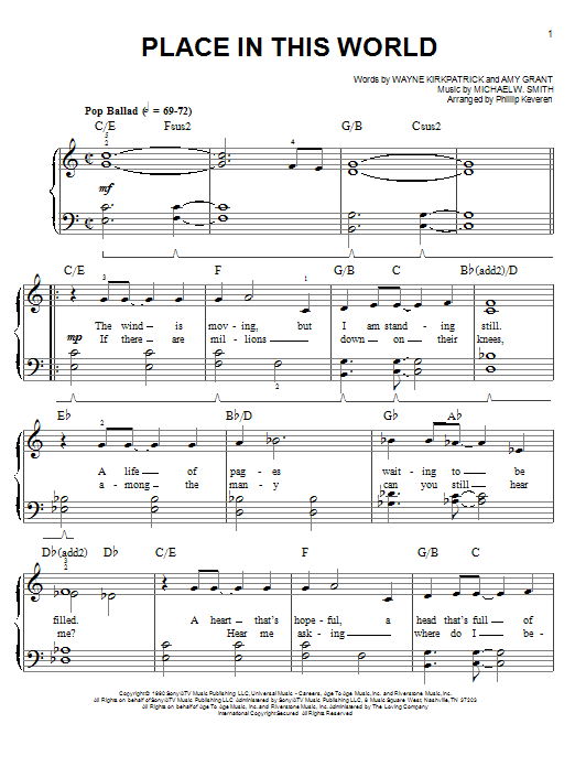Download Phillip Keveren Place In This World Sheet Music