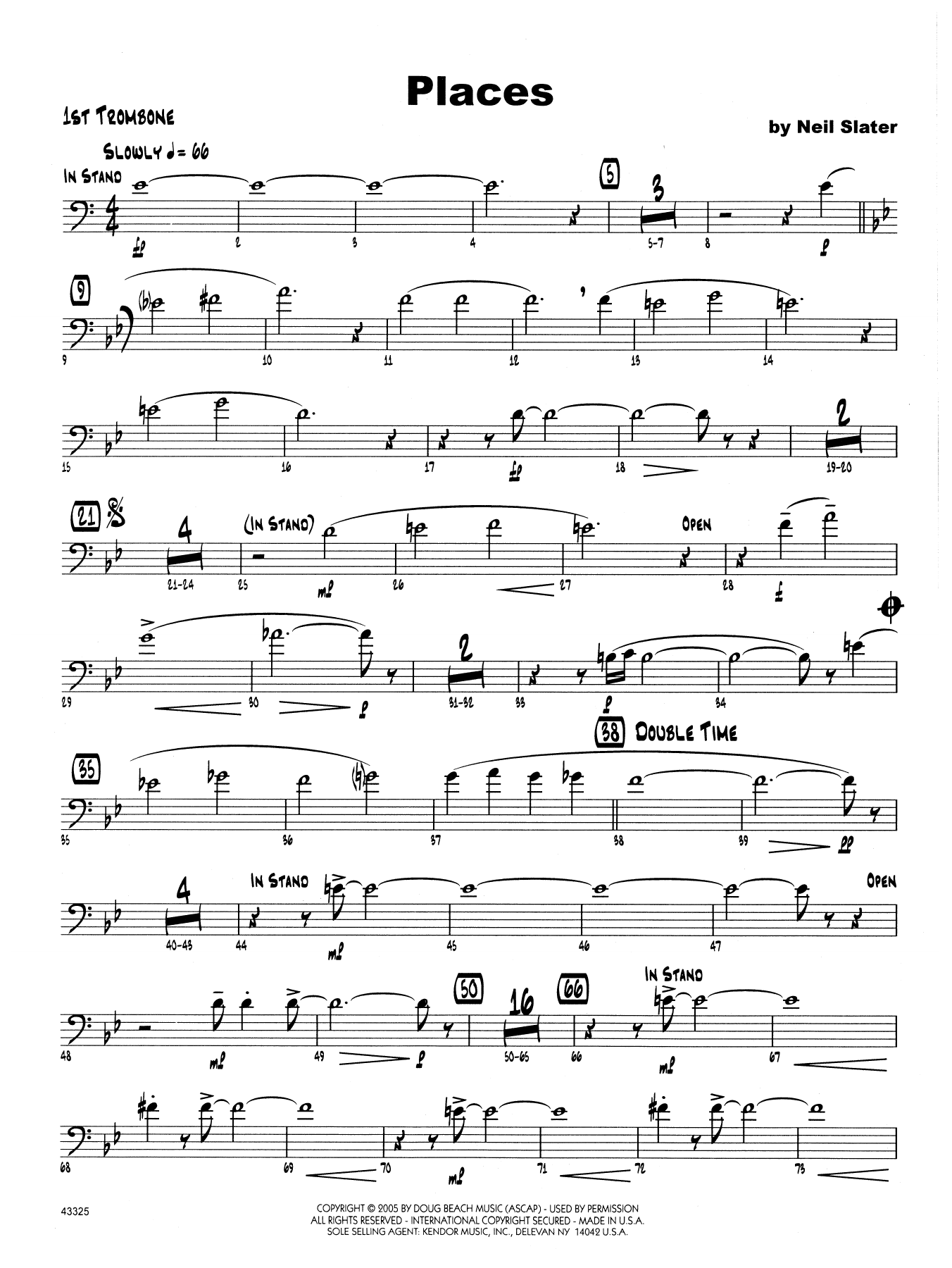 Download Neil Slater Places - 1st Trombone Sheet Music