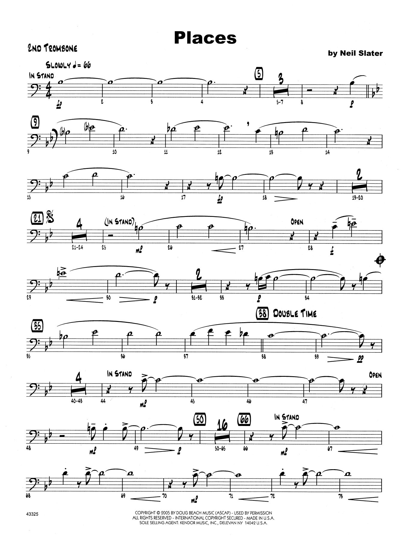 Download Neil Slater Places - 2nd Trombone Sheet Music