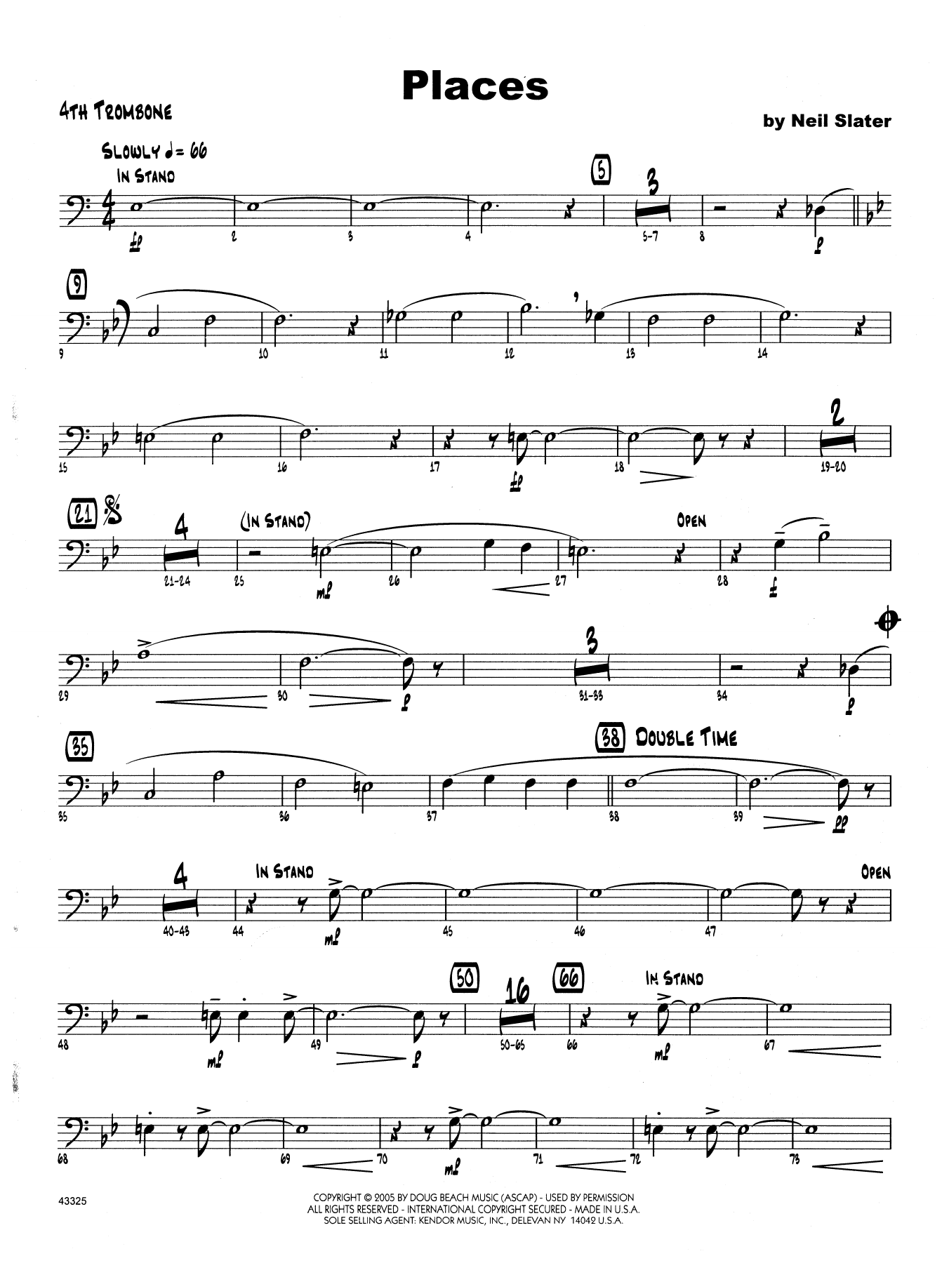 Download Neil Slater Places - 4th Trombone Sheet Music