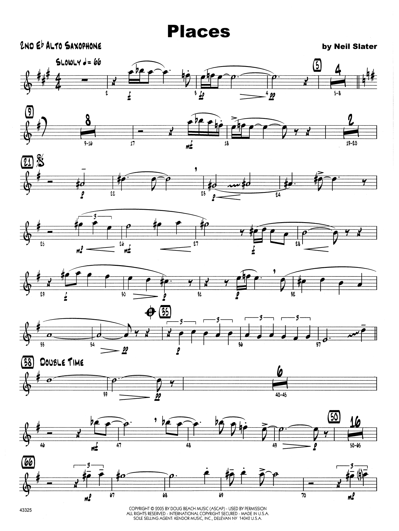 Download Neil Slater Places - Opt. Bass Clarinet Sheet Music