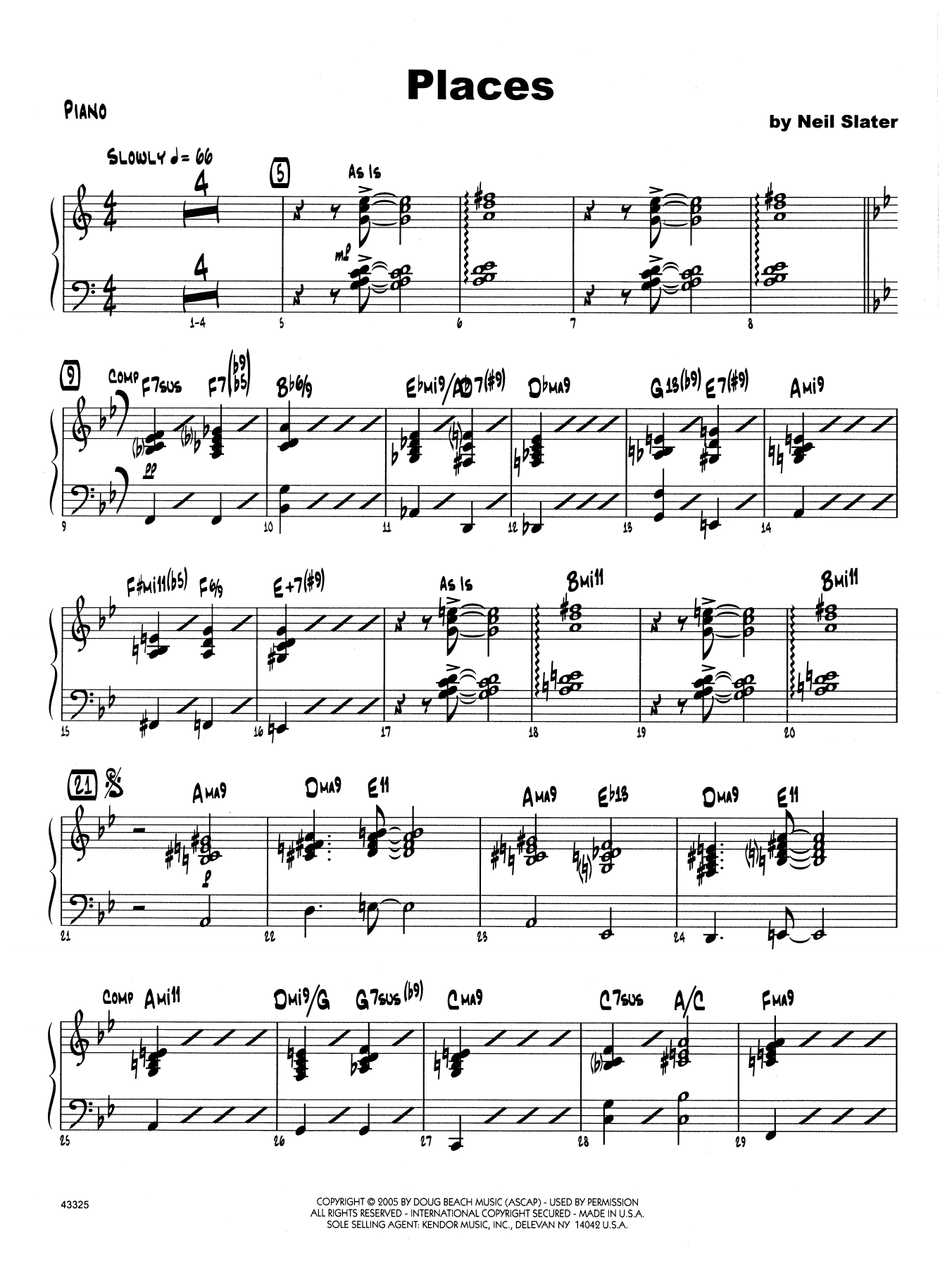 Download Neil Slater Places - Piano Sheet Music