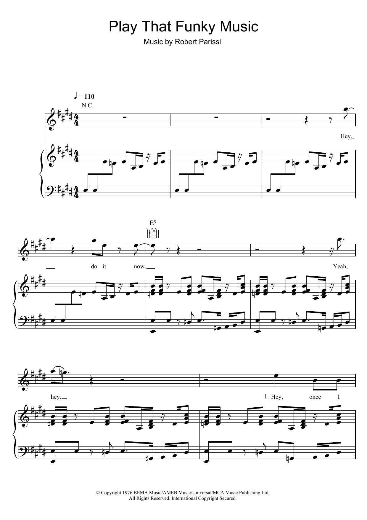 Download Wild Cherry Play That Funky Music Sheet Music